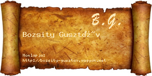 Bozsity Gusztáv névjegykártya